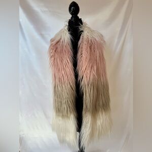 Joseph A Soft Multi Color, Faux Fur Knit Vest